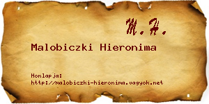 Malobiczki Hieronima névjegykártya